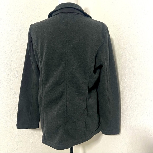 Miss Lili Juniors Med Charcoal Gray Double Breasted Peacoat Super Soft No Belt - Picture 5 of 7